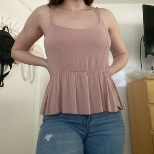 Pale Pink Peplum Top